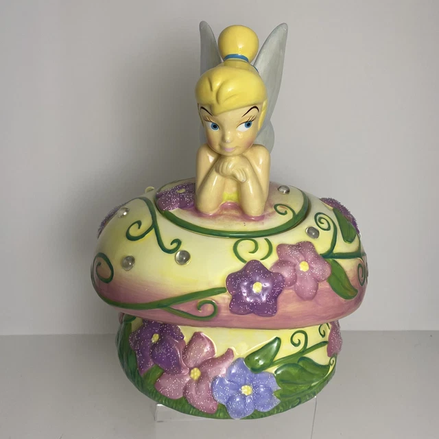 Tinkerbell Cookie Jar Pink Mushroom Jewels Flowers Fairy Disney Direct Tinkerbell Cookie Jar Pink Mushroom Jewels Flowers Fairy Disney Direct