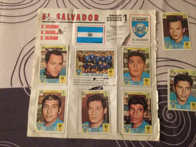 Lot PANINI MEXICO 70 Original sticker Carte Album World Cup El Salvador Recupero 2