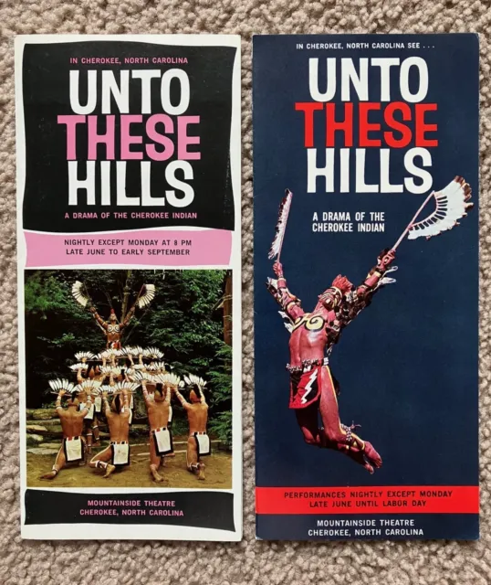 Vintage Unto These Hills Cherokee NC Indian Travel Vacation Brochure Lot of 2