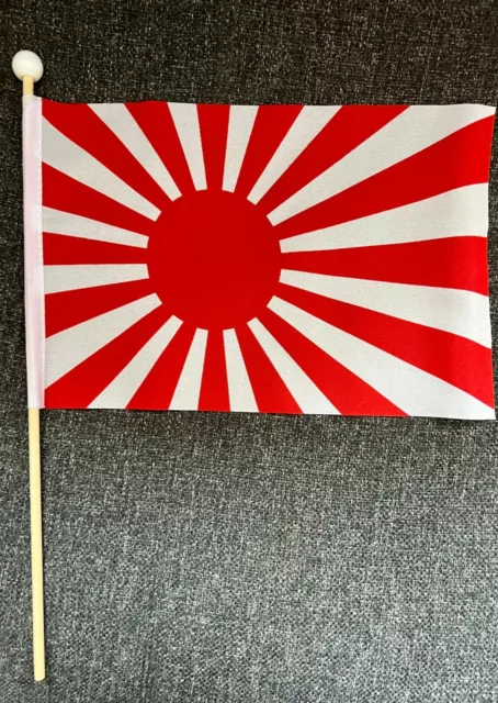 JAPAN SUN RISING HAND WAVING FLAG 9"X6" 22.5cm x 15cm JAPANESE