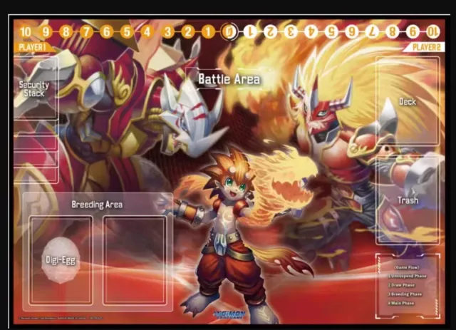 CCG DTCG Mat Pad Trading Card Game Mat Digimon Shine Greymon Playmat