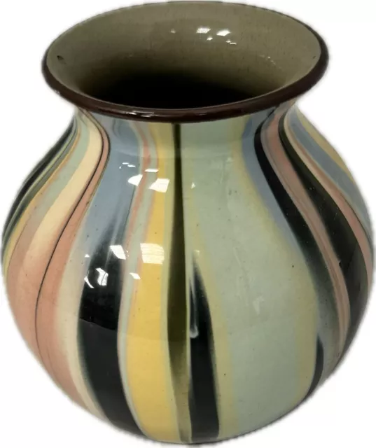 Vintage, Babbacombe Torquay, Small Striped Art Deco, Pottery, Vase  #RA #LH GA