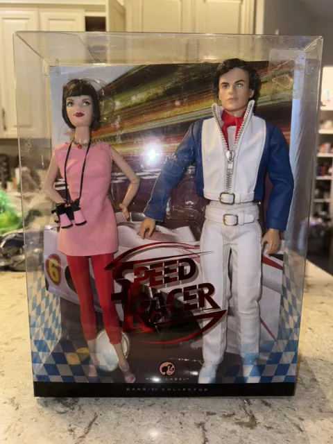 Speed Racer & Trixie Barbie Collector Gift Set Pink Label 2007 Mattel NRFB