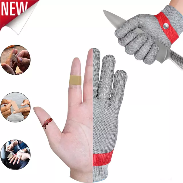 Safety Cut Proof Glove Stainless Steel Mesh Butcher Stab Resistant Metal Gloves~