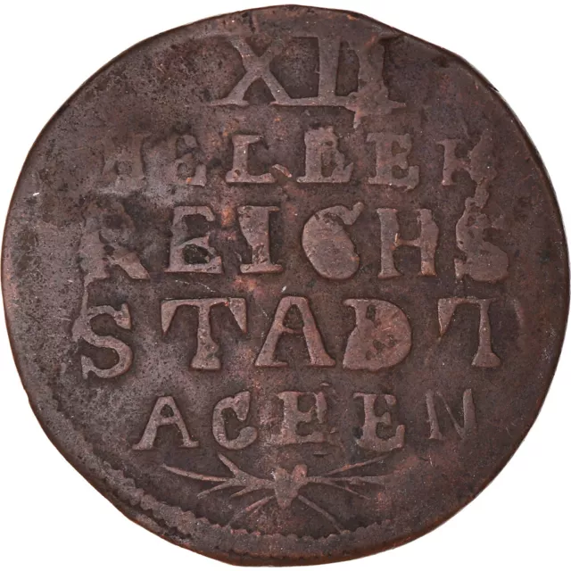 [#1063127] Coin, German States, AACHEN, 12 Heller, 1792, Aachen, VF, Copper, KM: 2