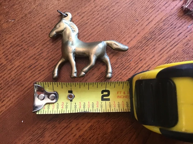 Heavy Small Vintage Brass Horse Necklace