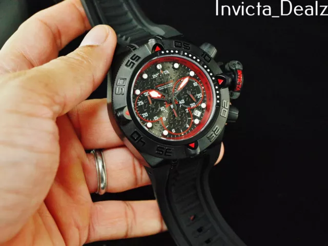 Rare Invicta 50mm Combat BLACK LABEL Subaqua Noma IV Chrono Poly Strap SS Watch