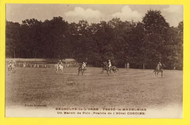 cpa RARE SPORT ORNE Prairie de l'HOTEL CORDIER SPORT A POLO MATCH