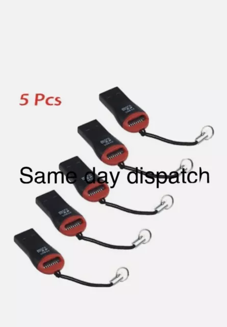 5X Mini USB 2.0 Micro SD TF Flash Speicherkarte Lesegerät Adapter für Laptop Bulk