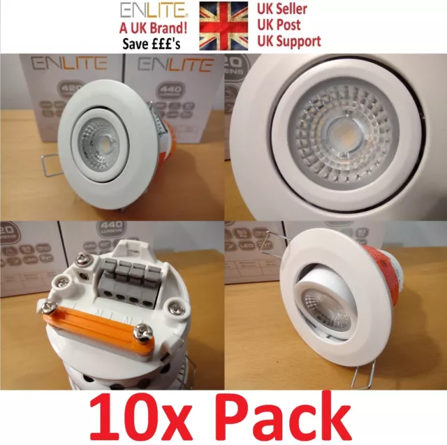 10x LED Downlight Fire 4 . 5w  White 4000k Cool White Ceiling Spot Fire Rated