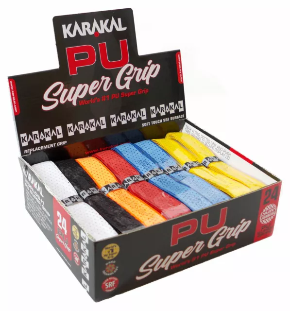 Karakal PU Air Universal Squash Racquet Racket Replacement Grip 24 Pack