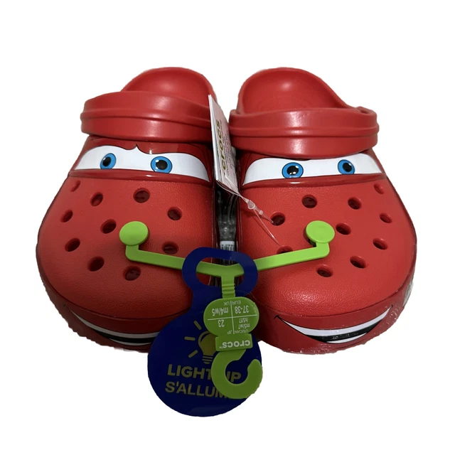 CROCS LIGHTNING MCQUEEN Light Up Clogs US Size W7/M5 Disney Pixar Cars