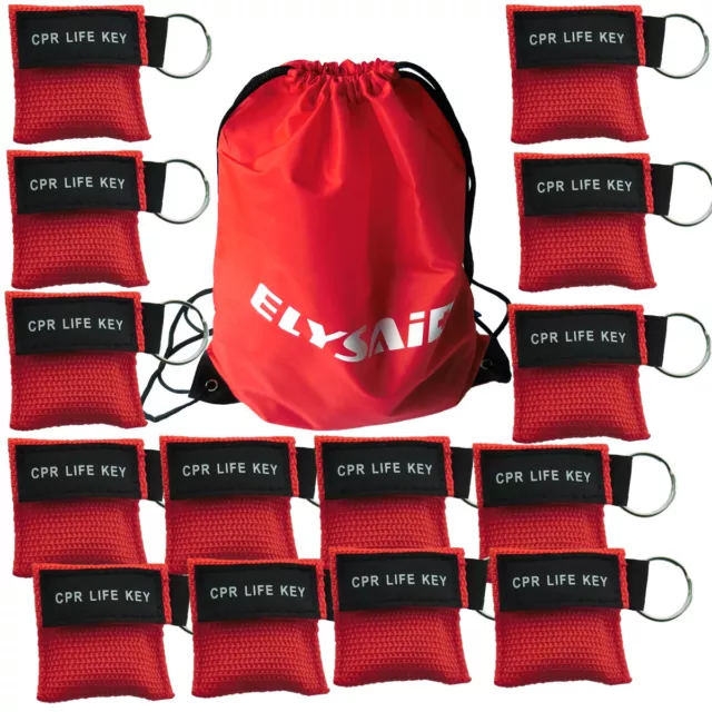 100pcs Red CPR Mask with Keychain Cpr Face Shield key AED Pocket Mask