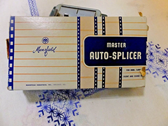 EMPALMADOR DE PELÍCULA de colección de Mansfield para caja de 8 mm y 16 mm e instrucciones