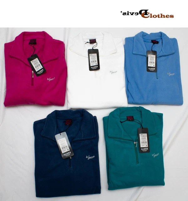 Felpa Micropile Henry Barrows Soft Maglia Pile Leggero Mezza Zip Donna