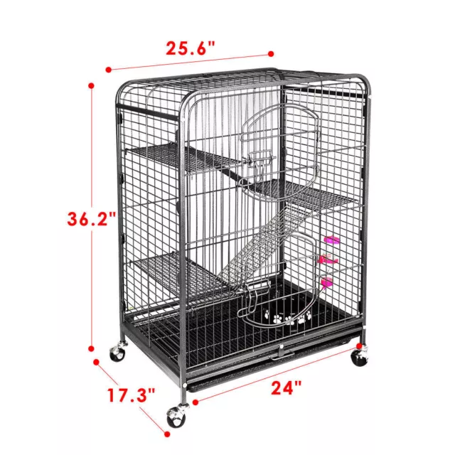 Small Animal House Ferret Cage Rabbit Chinchilla Cage 37" 4 Tier