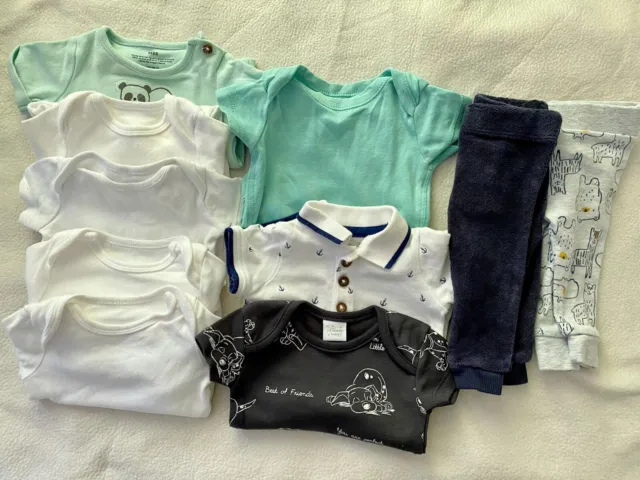 newborn baby boy clothes bundle, VGC 10 pcs