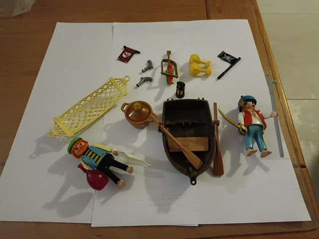 Lot Playmobil Pirates - L'Île Des Pirates Vintage (réf 3799) Avec Bateaux Et Animaux Marins