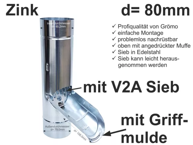Zink Fallrohr Wasserverteiler Wasserweiche mit Drehgriff d=120mm (rechts /  links)