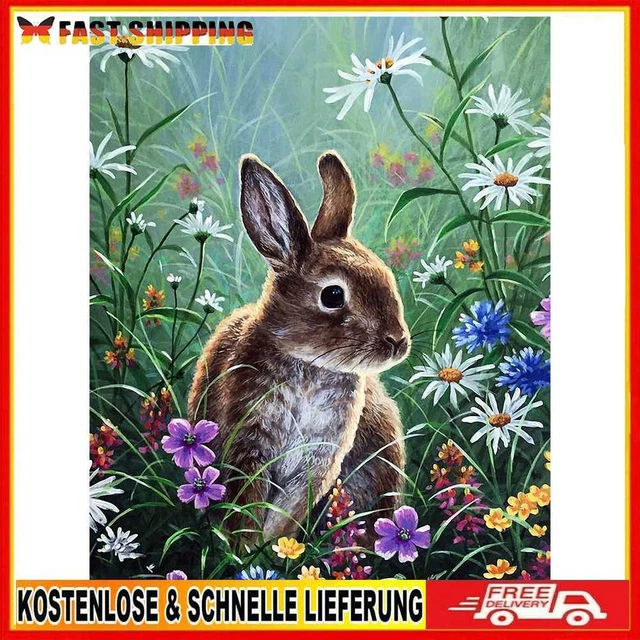 5D DIY Diamond Arts Kits Rabbit Diamond Mosaic Painting Kits for Home Wall Decor
