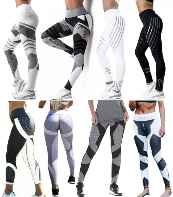 Womens Sports Leggings High Waist Workout Gym Running Push-Up Fitness Pants  FGY