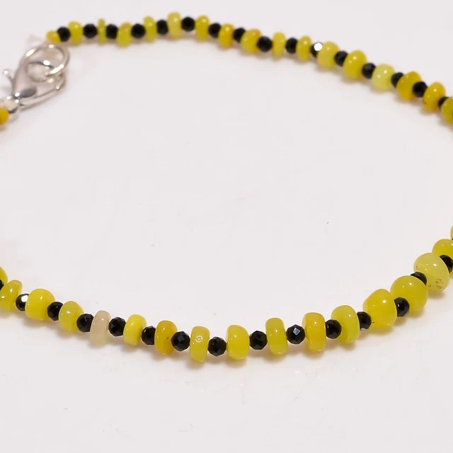 Avalaya Collana Lunga Con Perline Di Vetro Giallo E Nero – Design Graduato Fatto A Mano, Chiusura A Bottone, 60 Cm