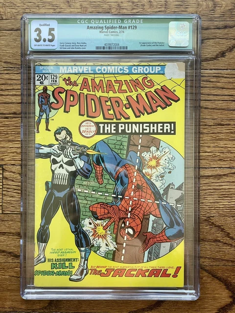 Amazing Spiderman #129 CGC Qualified 3.5 (1974) 1st Punisher | Marvel Comics