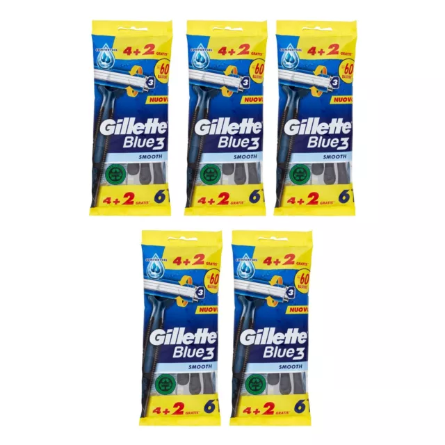 30pz Rasoio monouso Gillette Blue Tre Smooth tre lame lamette barba