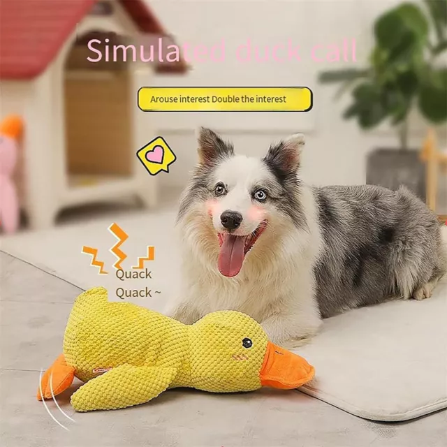 The Mellow Duck Squeaky Dog Toy for Indoor Puppy No Stuffing Duck with Squeaker