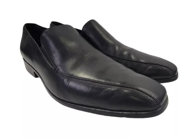 CALVIN KLEIN MEN'S Oakes Black Leather Slip On Dress Shoes Size 12 M ...