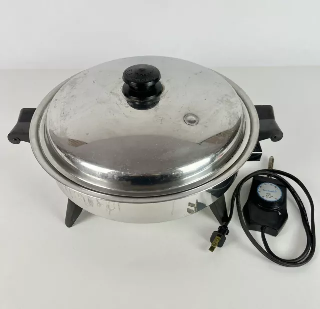 Saladmaster 7252 Electric Oil Core Skillet With Lid And Probe Cord 12" Plug In