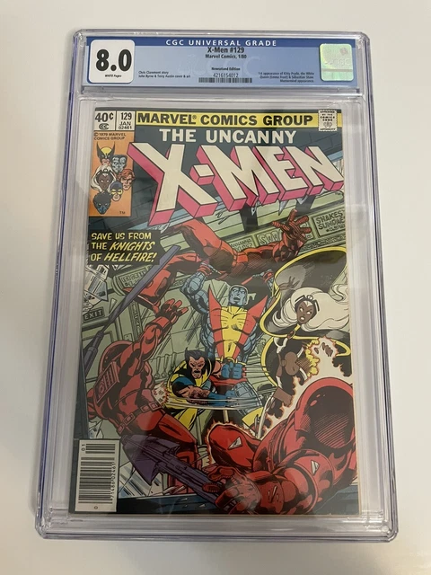 X-Men 129 Marvel 1980 CGC 8.0 1st App of Kitty Pryde & Emma Frost Newsstand