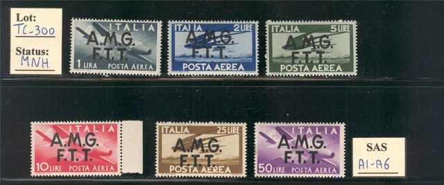 TC_300. TRIESTE. 1947 "DEMOCRATICA" air mail set. MNH.