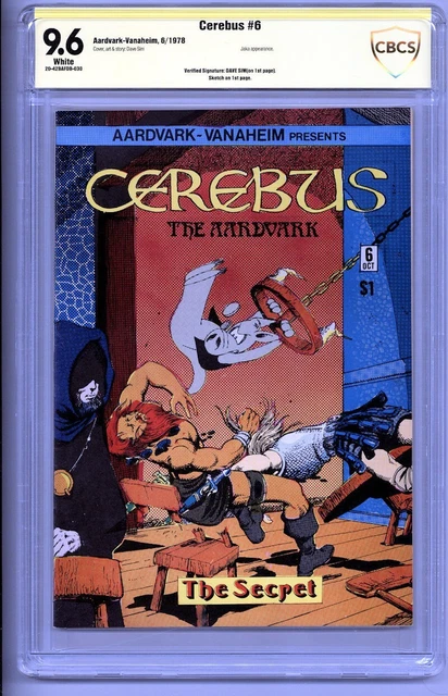Cerebus #6 Cbcs Nm+ 9.6 1978 Aardvark-Vanaheim Signed & Sketch By Dave Sim