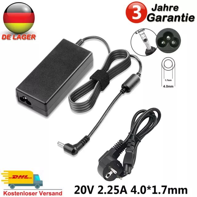 20V 2,25A 45W Laptop Ladegerät Ladekabel AC Netzteil für LENOVO IdeaPad Adapter