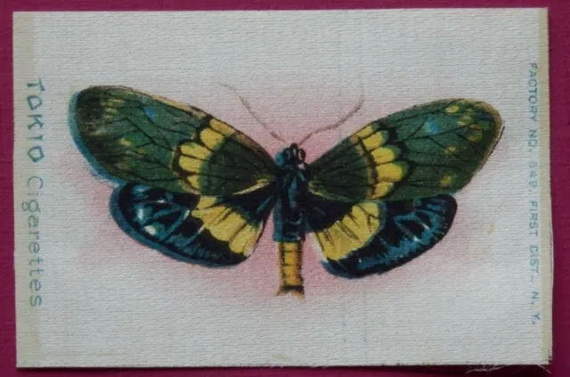 BUTTERFLIES and MOTHS Set 2Aa Blue American Tobacco SILK issued c1910 TOP GRADE