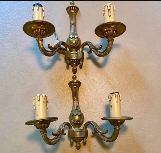 Pair Of Sconces Restauration Style - Bronze - French Antique
