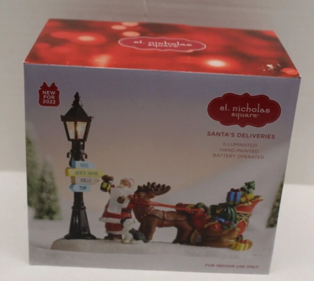 ST NICHOLAS SQUARE Christmas Village Santa's Deliveries Battery