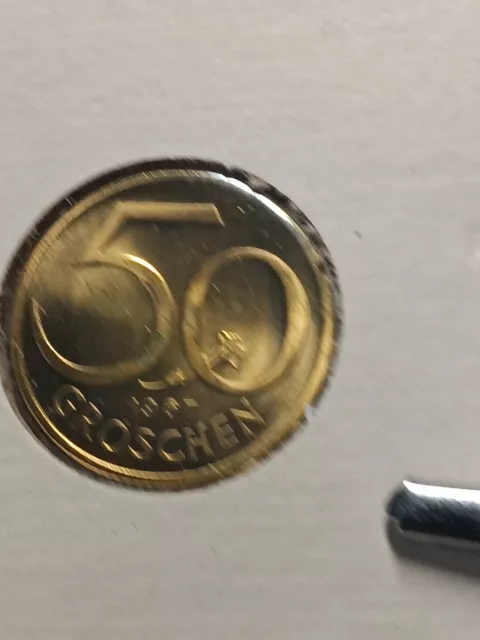 1967 Austria 50 Groschen Coin PROOF  ( Low Mintage )  Rare World Coin   N/226