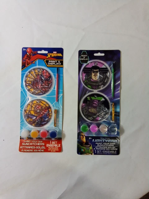 SET OF 2 Paint Your Own Suncatchers Spider-Man Lightyear $14.95 - PicClick
