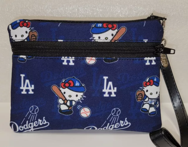 Hello Kitty Dodgers Blue Clutch Bag With Detachable Wristlet