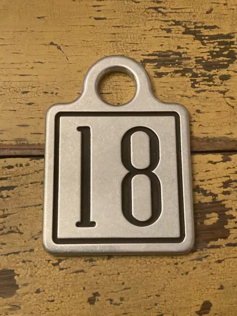 Number 18 Cattle Tag Vintage Numbered Keychain Tag Large Metal Cow Tag Fob Farm