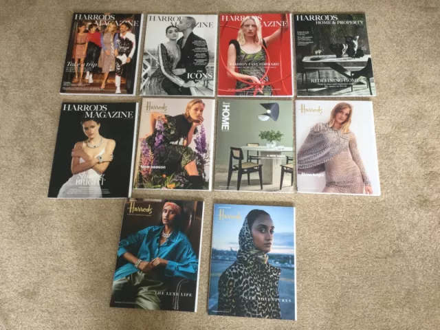 Harrods Bundle of 10 x Fashion Lifestyle & Home Interiors Magazines 2021 & 2020