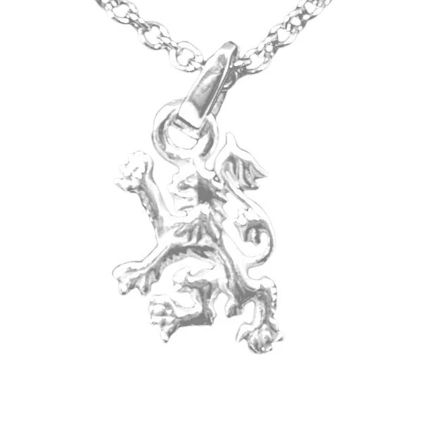 ALEXANDER CASTLE Collana Scozzese Con Ciondolo Leone Rampante - Argento Sterling 925, Catena 46cm, Regalo In Cofanetto