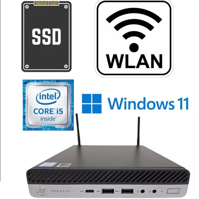 HP 600 G4 i5 8500T Mini PC WLAN 8/16/32GB RAM 256/500GB/1TB NVME SSD Windows 11