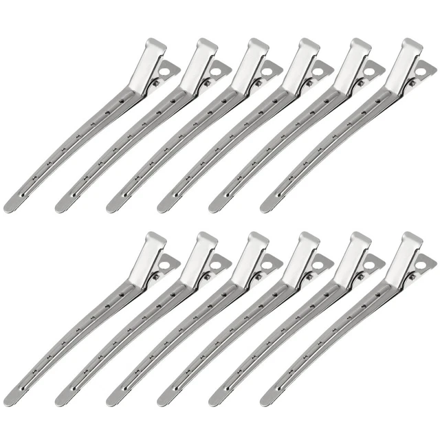 12pcs coiffeurs cheveux coiffants coiffants clips métal coupe-cheveux barrettes