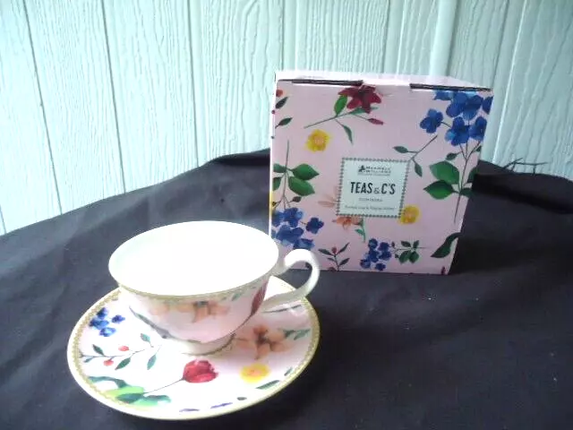 Maxwell & Williams pink  floral teas & c's Contessa  tea cup & saucer  set new