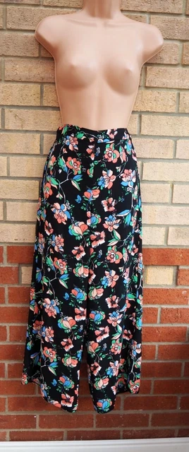 Pantaloni Estivi Pantaloni Estivi Neri Rosa Floreali A Gambe Larghe 12 Anni