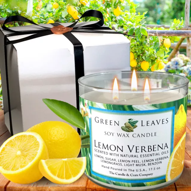 Lemon Verbena Scented Soy Wax Candle, Freshly Handmade When You Order!