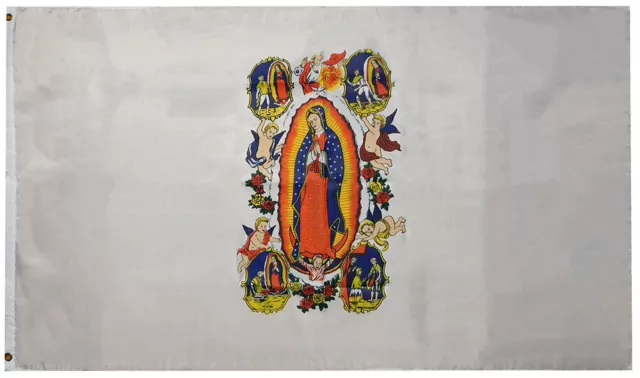Lady Of Guadalupe MEXICO White Premium Quality 3x5 3'x5' Polyester Flag Banner